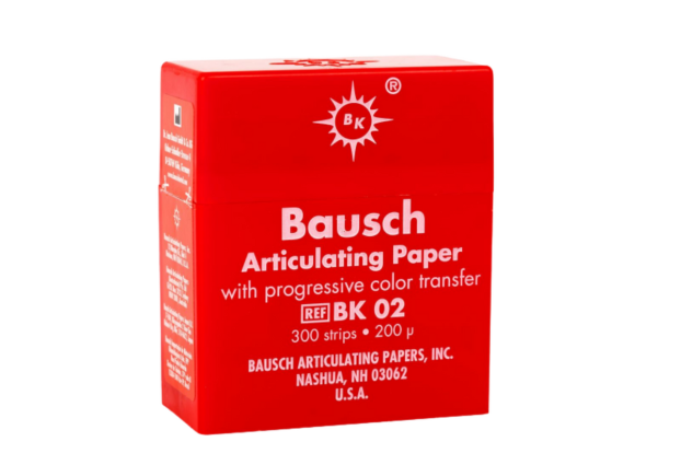 Артикуляционная бумага Bausch BK 02 - прямая, красная (200мкм, 300шт), Bausch / Германия